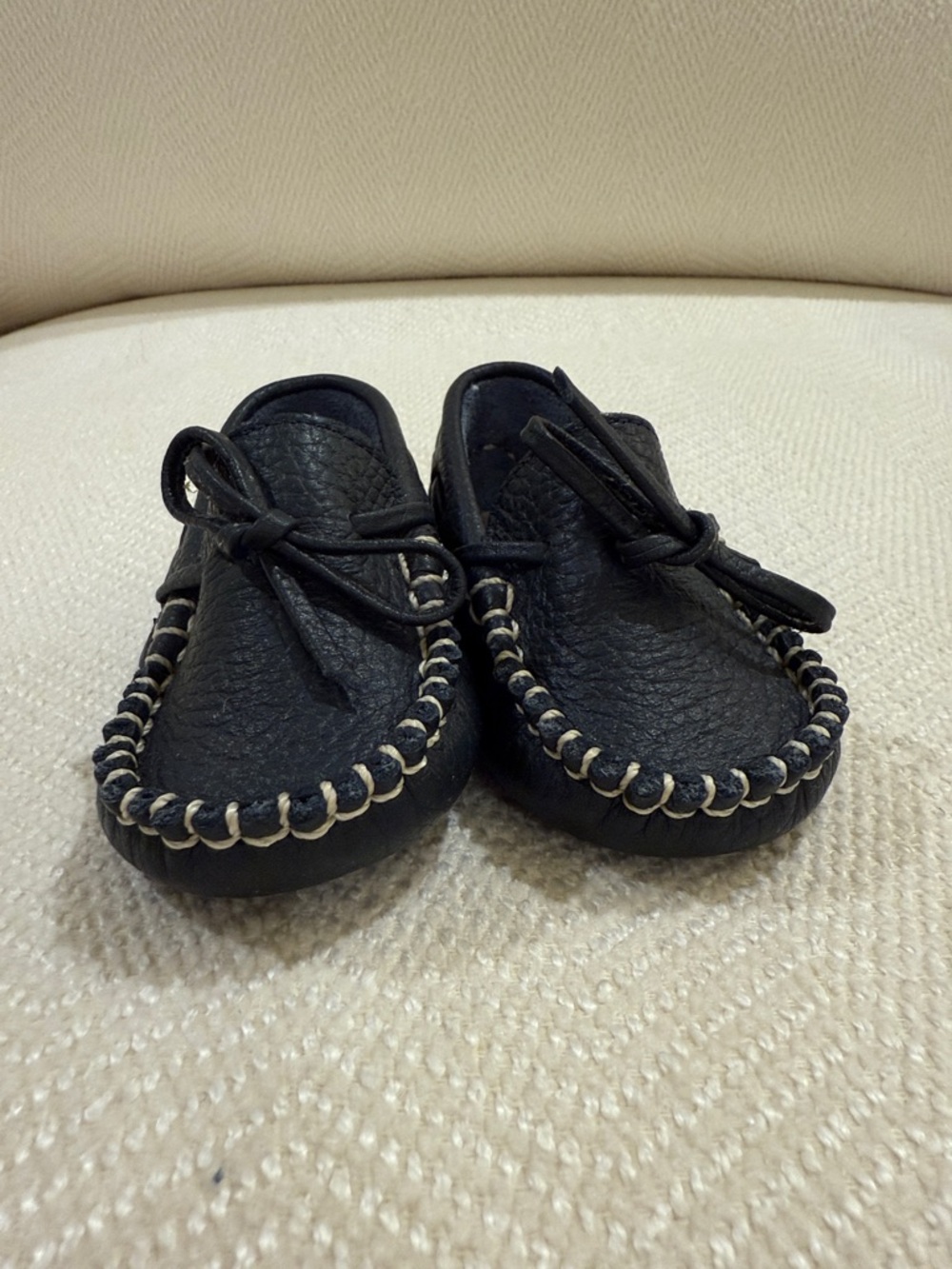 Elephantito Moccasin Shoes with Contrast Stitching